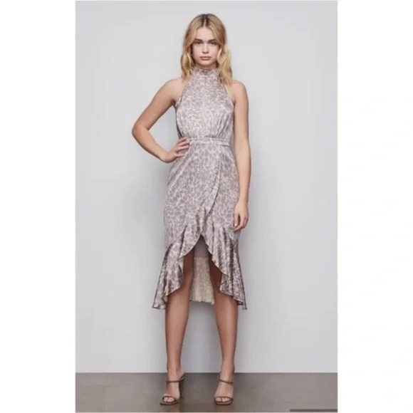 GOOD AMERICAN The Resort Halter Dress in Honey Leopard - Picture 3 of 11